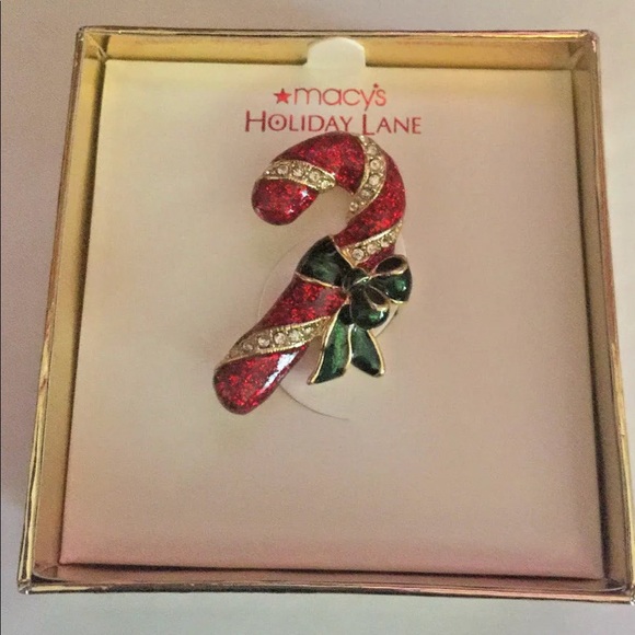 LIMITED Edition Gold HOLIDAY Candy Cane Brooch - Picture 3 of 8